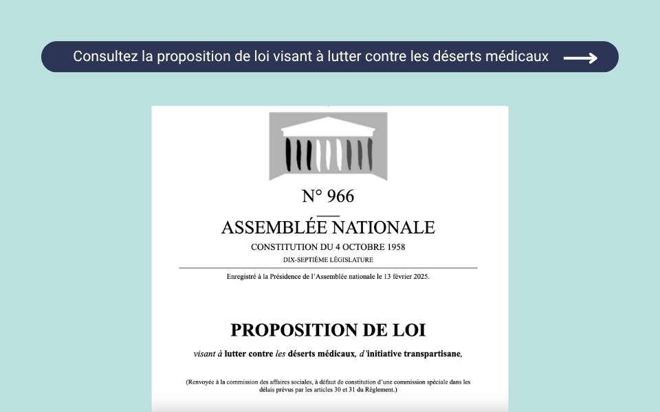 Visuel de la proposition de loi visant à lutter contre les déserts médicaux